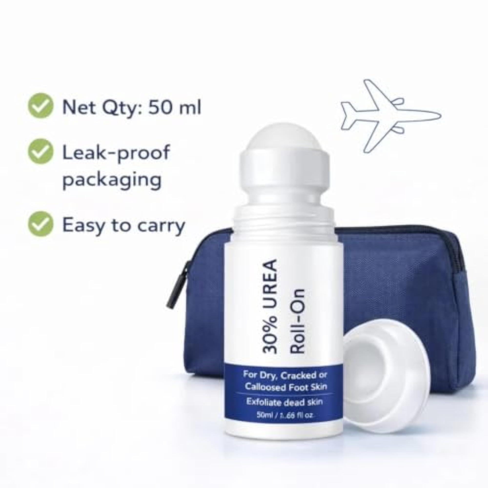 AGE18'S Urea Foot Cream Roll On for Cracked Heels, Deep Moisturizing